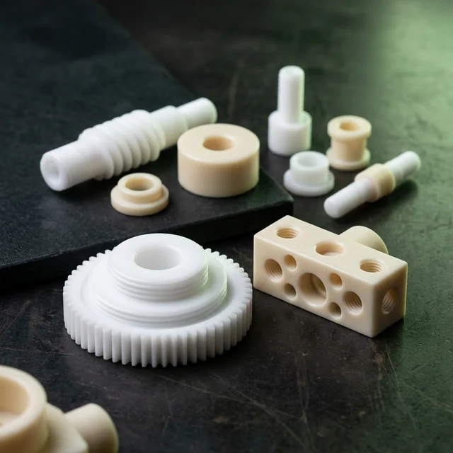 Plastik CNC işlenmiş mühendislik plastik parçaları — POM, PA6, HDPE, PTFE plastik CNC üretim