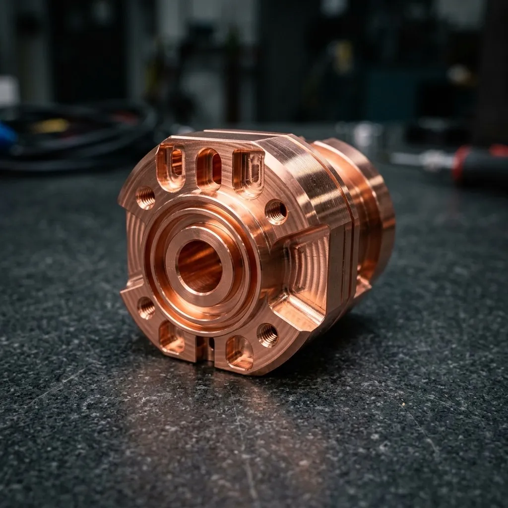 5 eksen CNC ile işlenmiş yüksek iletkenlikli Bakır C110 ETP parça