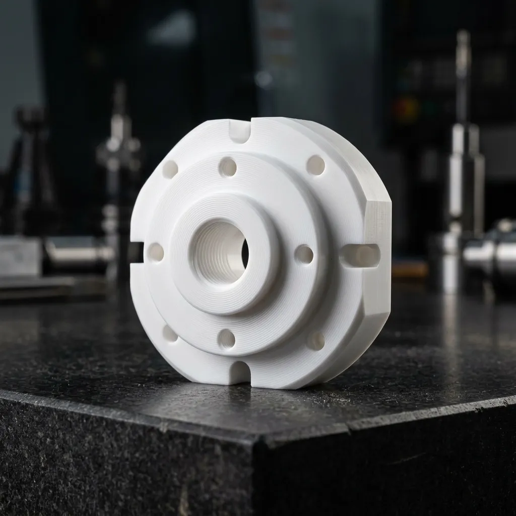 5 eksen CNC ile işlenmiş yüksek hassasiyetli PTFE (Teflon) parça